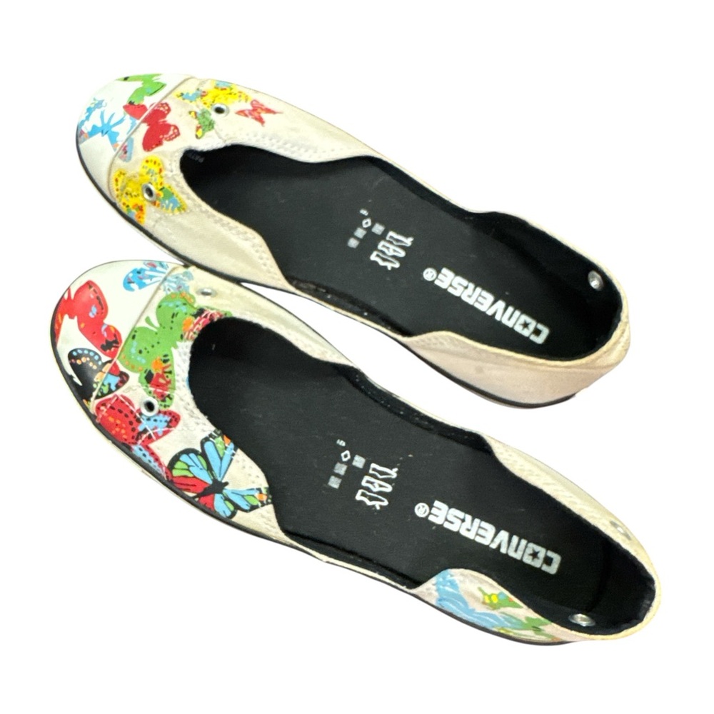 Converse Women's Butterfly Canvas Slip-On Flats in Beige - Picture 6 of 6